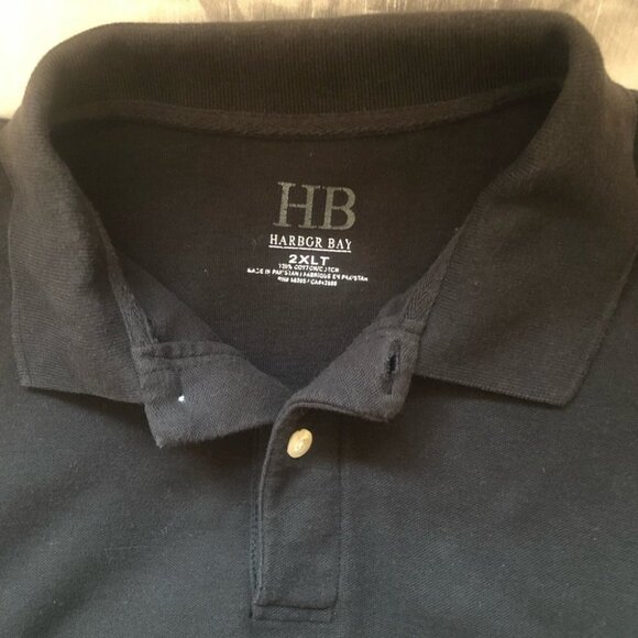 Harbor Bay Mens Polo Shirt XXLG Black - Picture 4 of 9